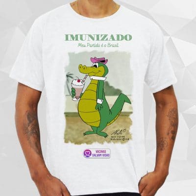 camisa da vacina, imunizado, jacare