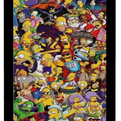 quadro decorativo the simpsons todos personagens