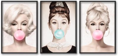 Marilyn Monroe Audrey Hepburn Brigitte Bardot Chiclete